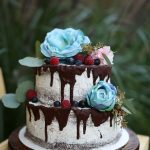 Woodsy cake with dripping chocolate